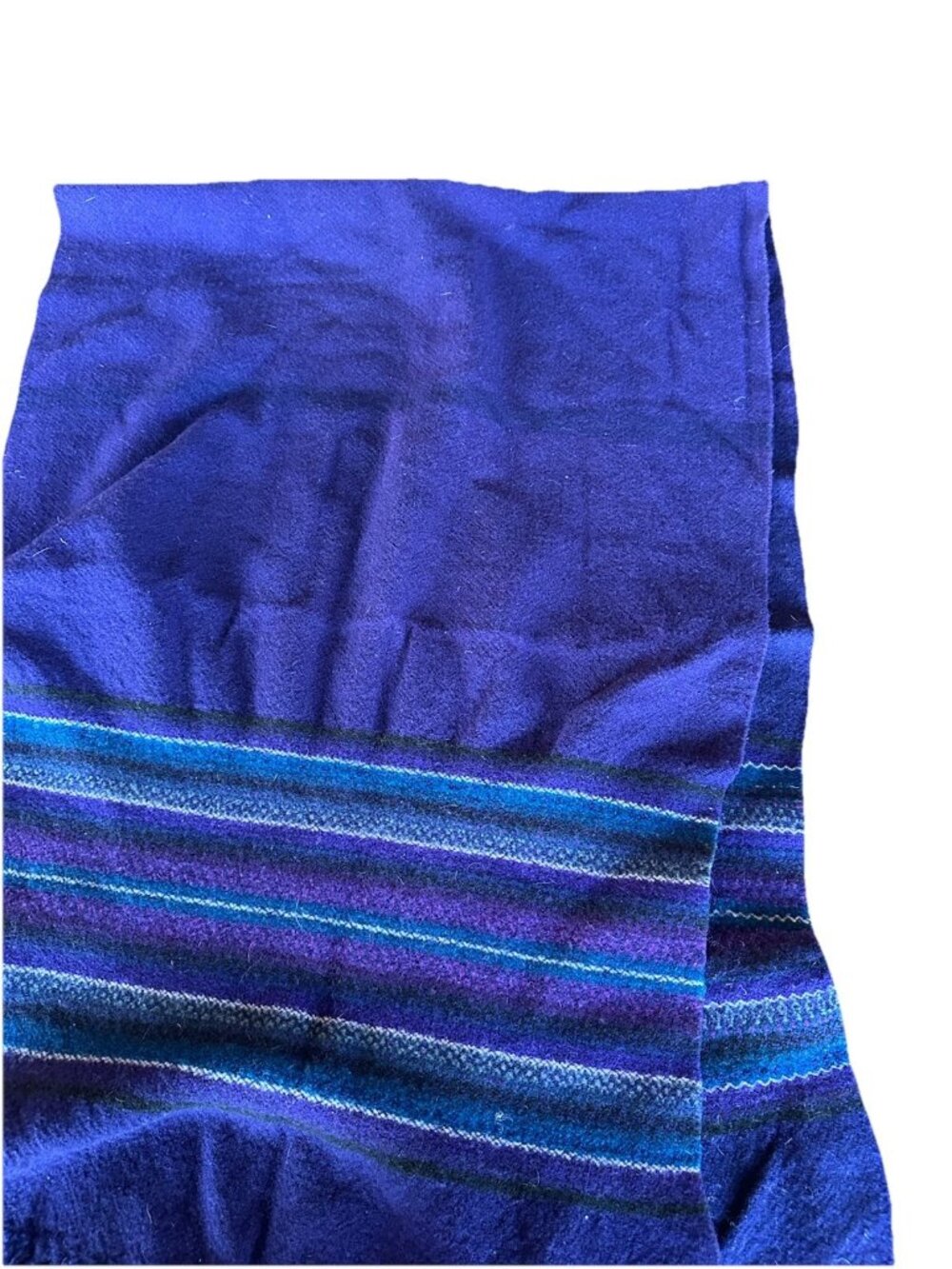 Arte Indigena Asur Sucre Bolivia Hand Woven Blue Wool Andean Textile Scarf